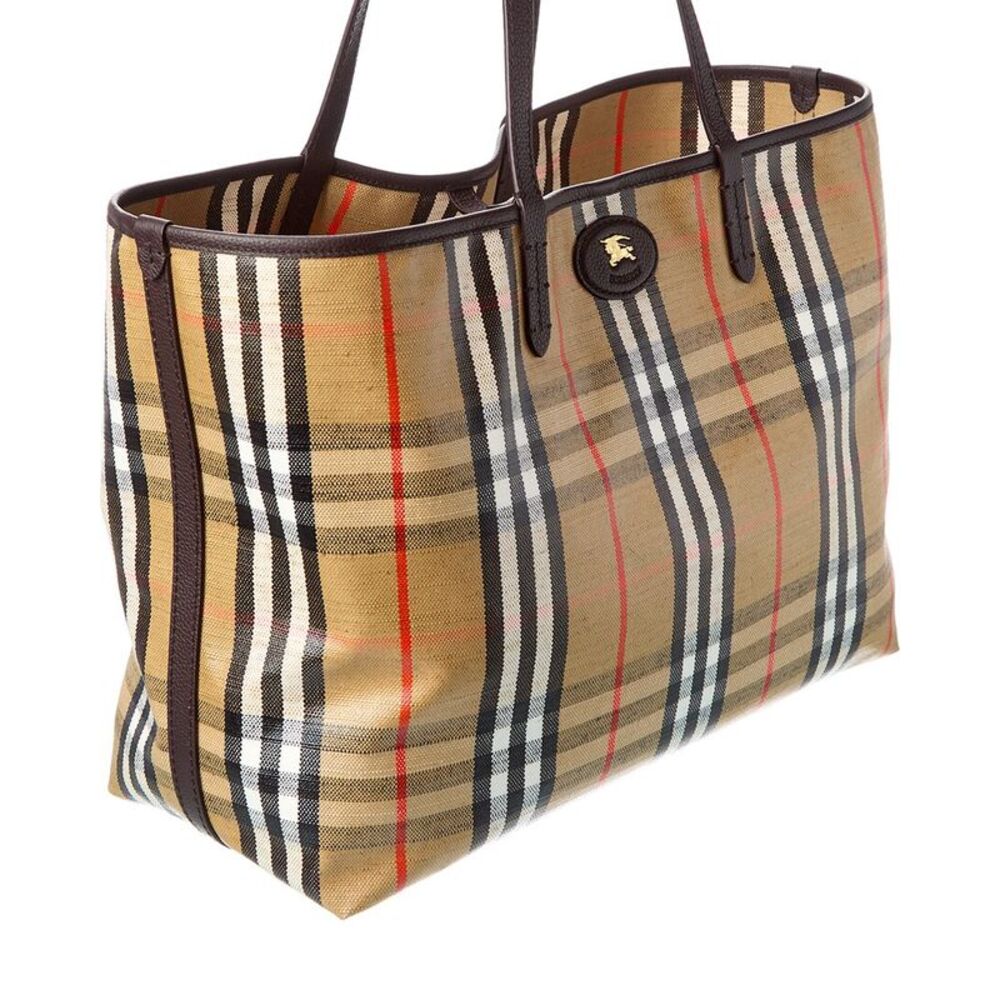 Burberry Highlands Medium Coated Canvas Tote, Brown - Picture 3 of 4